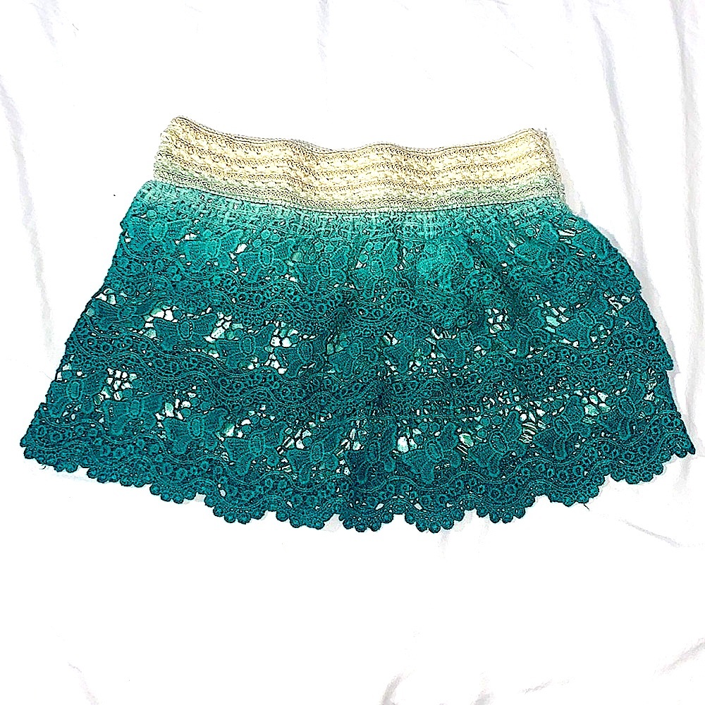 NWOT Teal Boutique Crochet Skirt